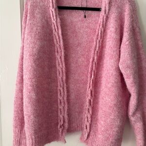 Pink Cable Knit Women's Sweater